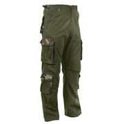 Pantalones Ultra Force verdes con detalles en camuflaje y acabado vintage