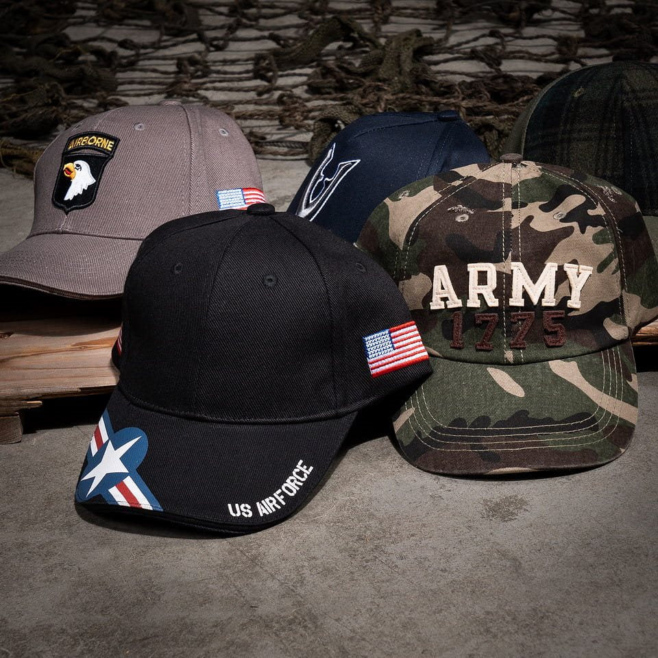 Gorra negra de béisbol US AIR FORCE con logo y bandera