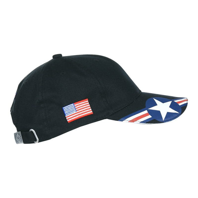 Gorra negra de béisbol US AIR FORCE con logo y bandera