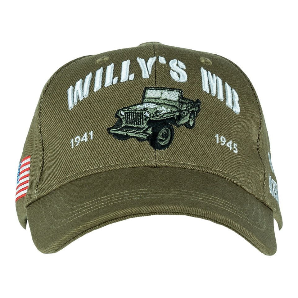 Gorra baseball verde WILLYS MB, 100% algodón, talla única