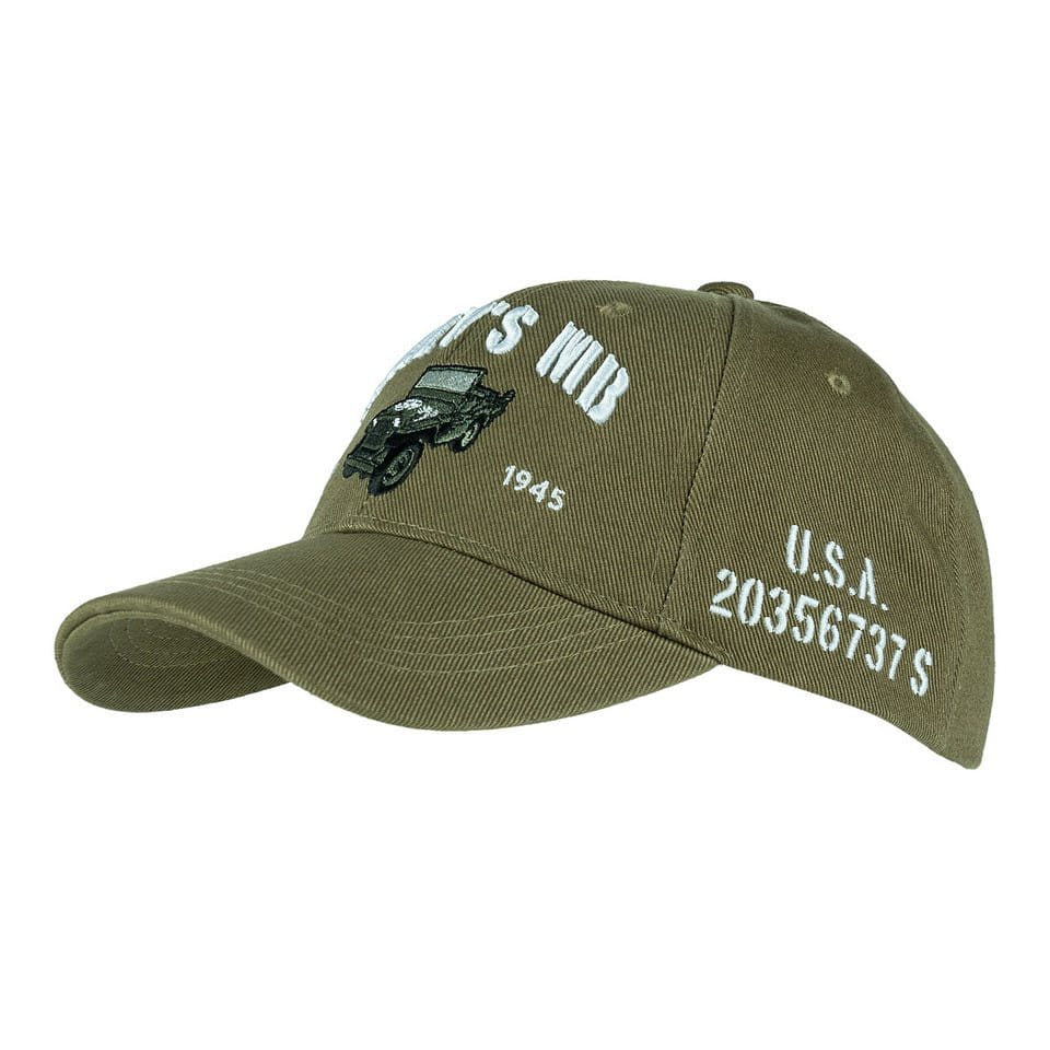 Gorra baseball verde WILLYS MB, 100% algodón, talla única