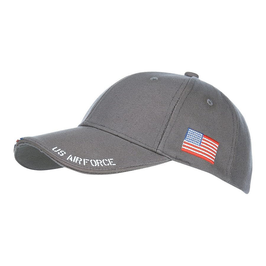 Gorra negra de béisbol US AIR FORCE con logo y bandera