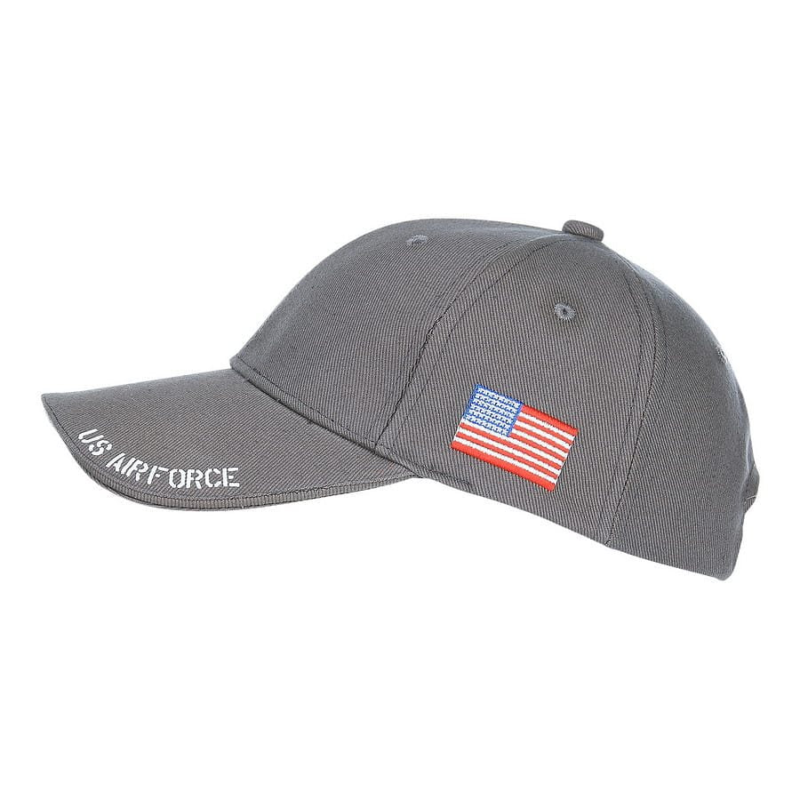 Gorra negra de béisbol US AIR FORCE con logo y bandera