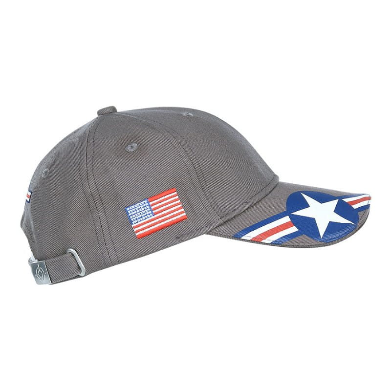 Gorra negra de béisbol US AIR FORCE con logo y bandera