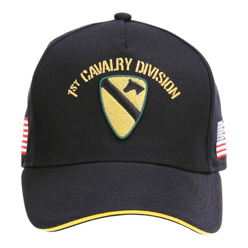 Gorra Baseball US Cavalry WWII 3D negra con bordado frontal