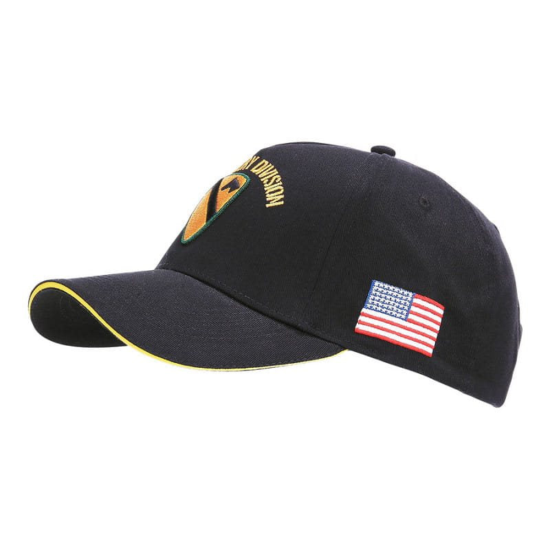 Gorra Baseball US Cavalry WWII 3D negra con bordado frontal