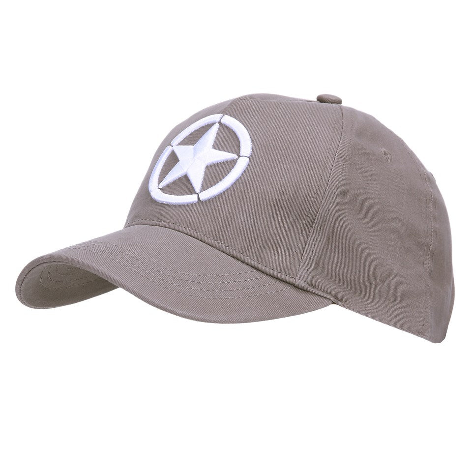 Gorra de béisbol con bordado 3D Allied Star WWII en negro, 100% algodón