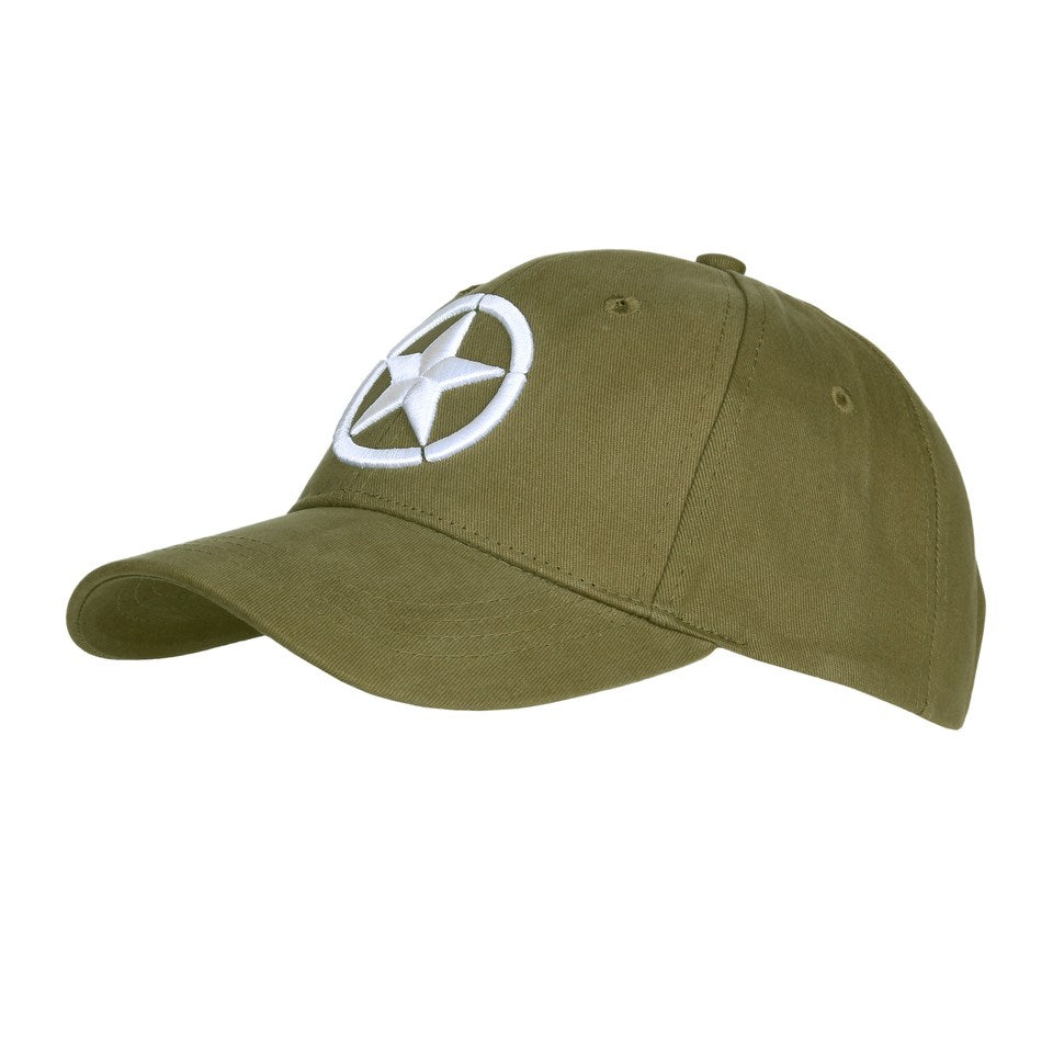 Gorra de béisbol con bordado 3D Allied Star WWII en negro, 100% algodón