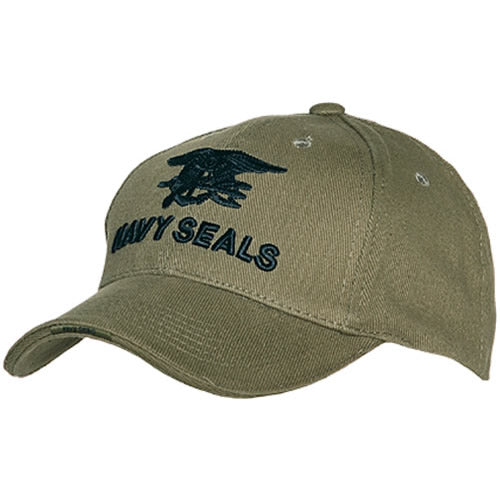Gorra baseball Navy Seals verde, 100% algodón