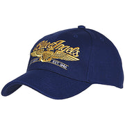 Gorra baseball BLUE ANGELS con logo bordado blanco, 100% algodón, talla única