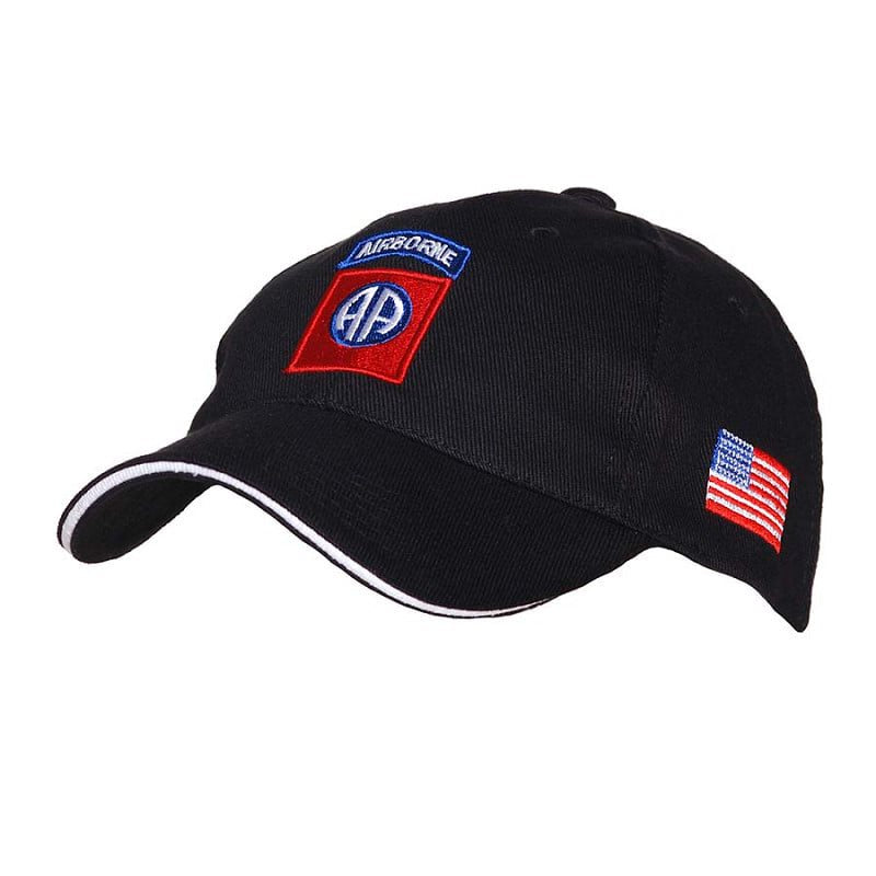 Gorra baseball 82nd AIRBORNE negra, talla única, 100% algodón