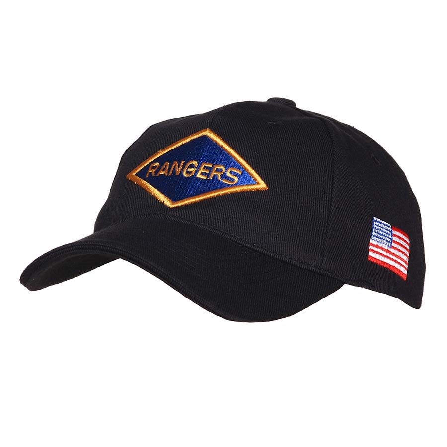 Gorra baseball RANGERS negra, 100% algodón, talla única