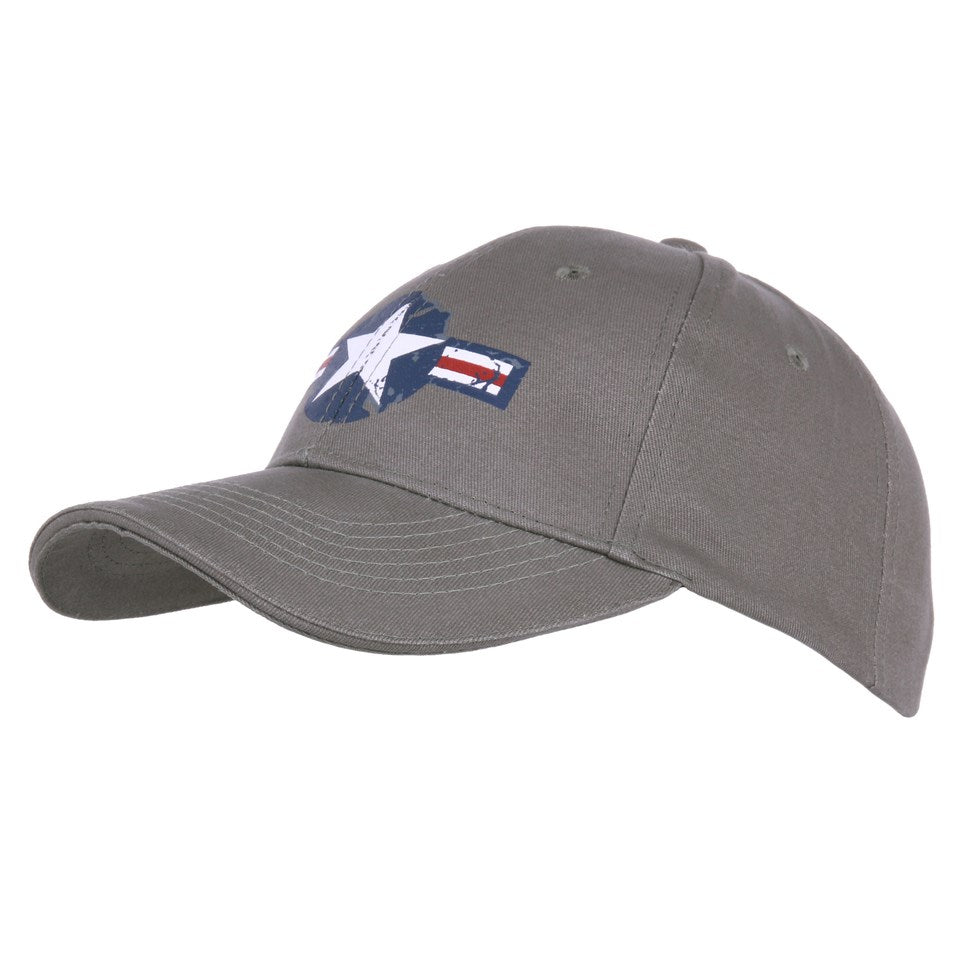 Gorra de béisbol FOSTEX USAF WWII gris con estrella USAF estampada