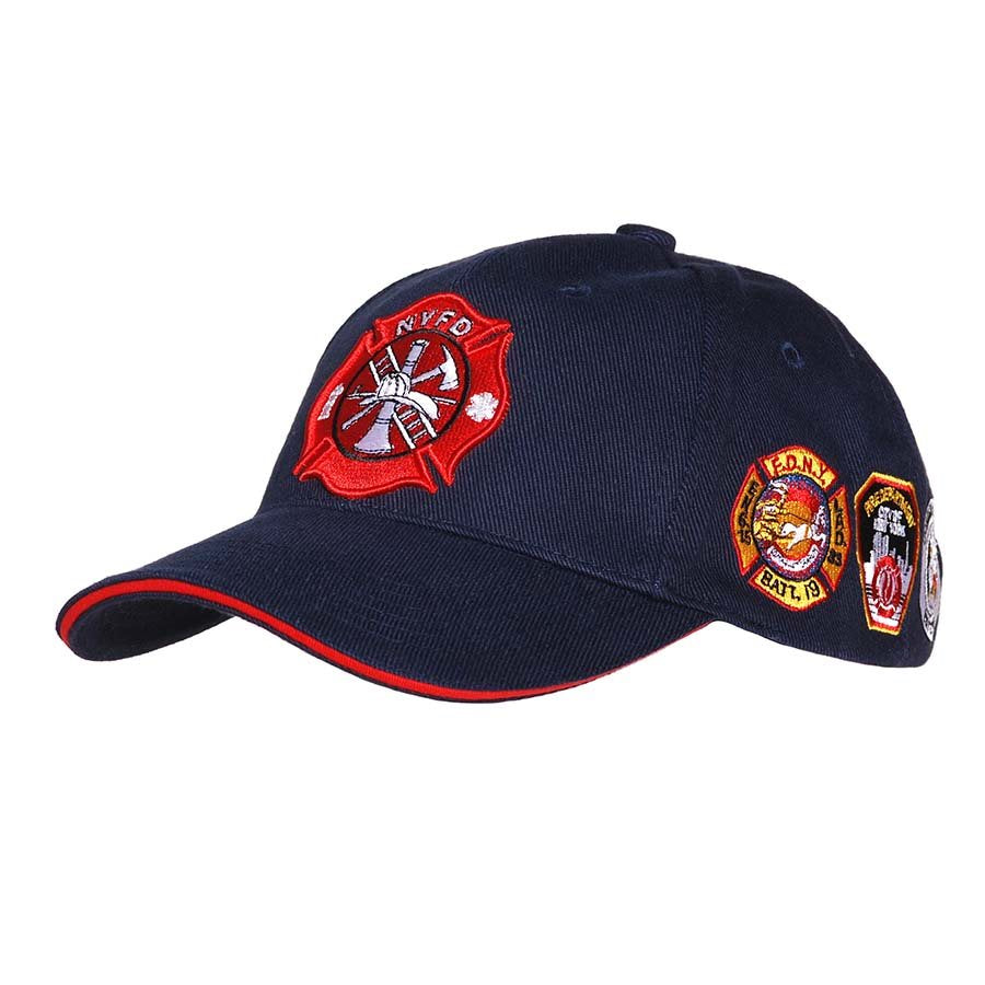 Gorra de béisbol oscura con bordado FIRE DEPARTMENT NY (NYFD)