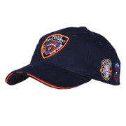 Gorra de béisbol NYPD oscura con bordado distintivo