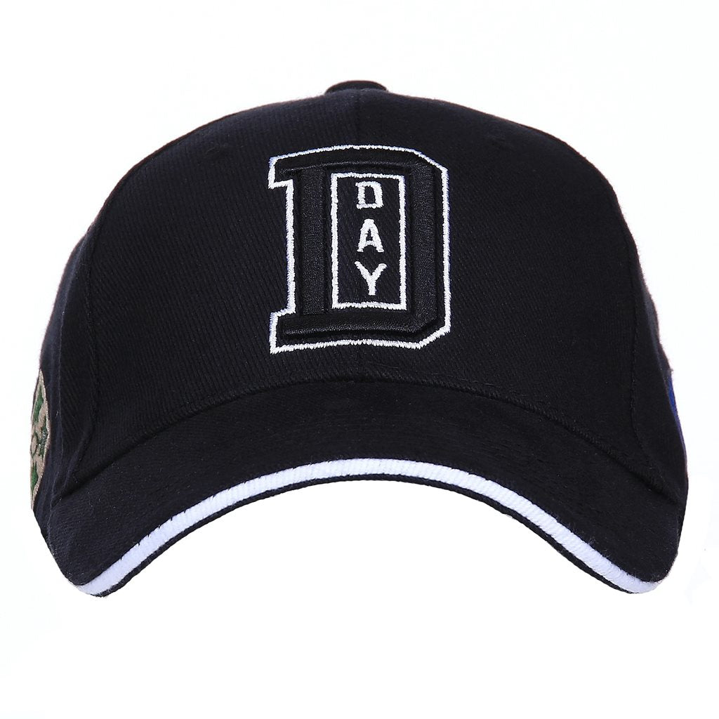 Gorra béisbol D-DAY negra con bordado 3D frontal