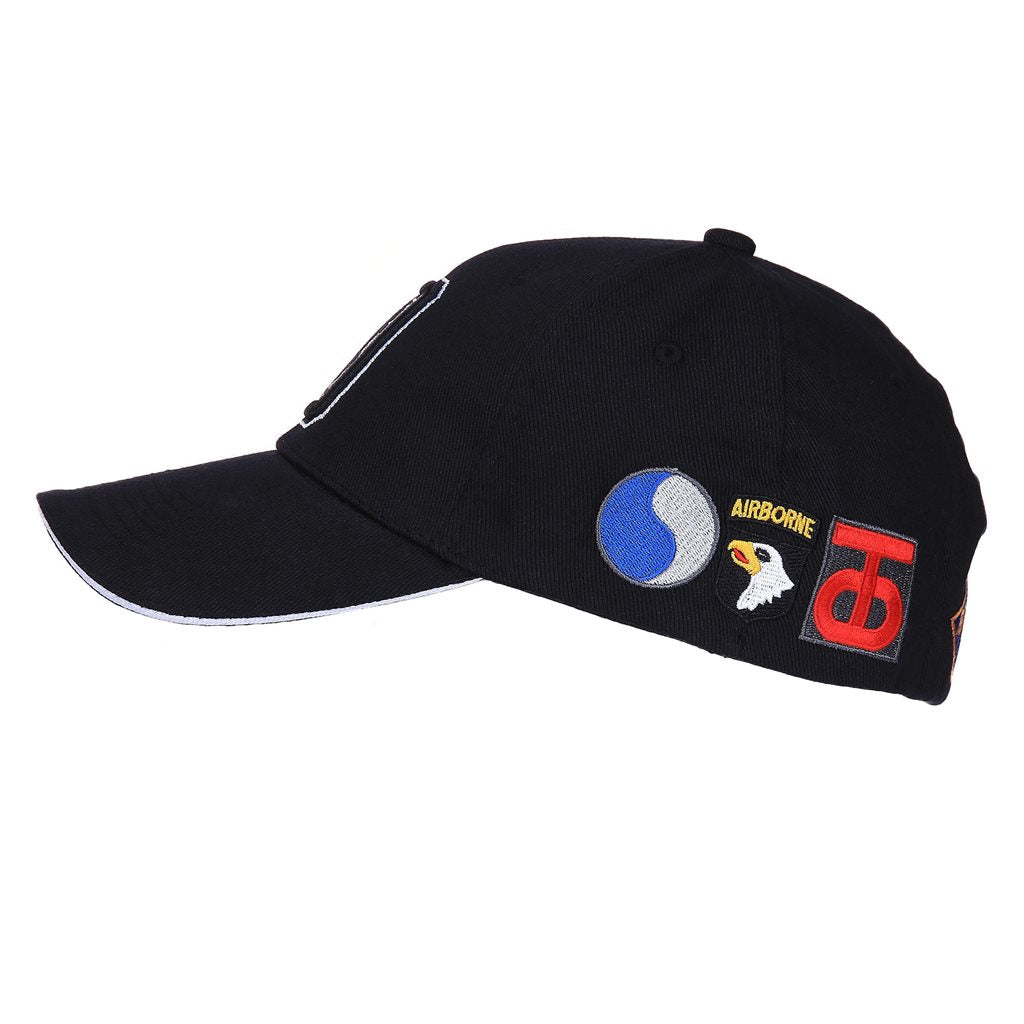 Gorra béisbol D-DAY negra con bordado 3D frontal