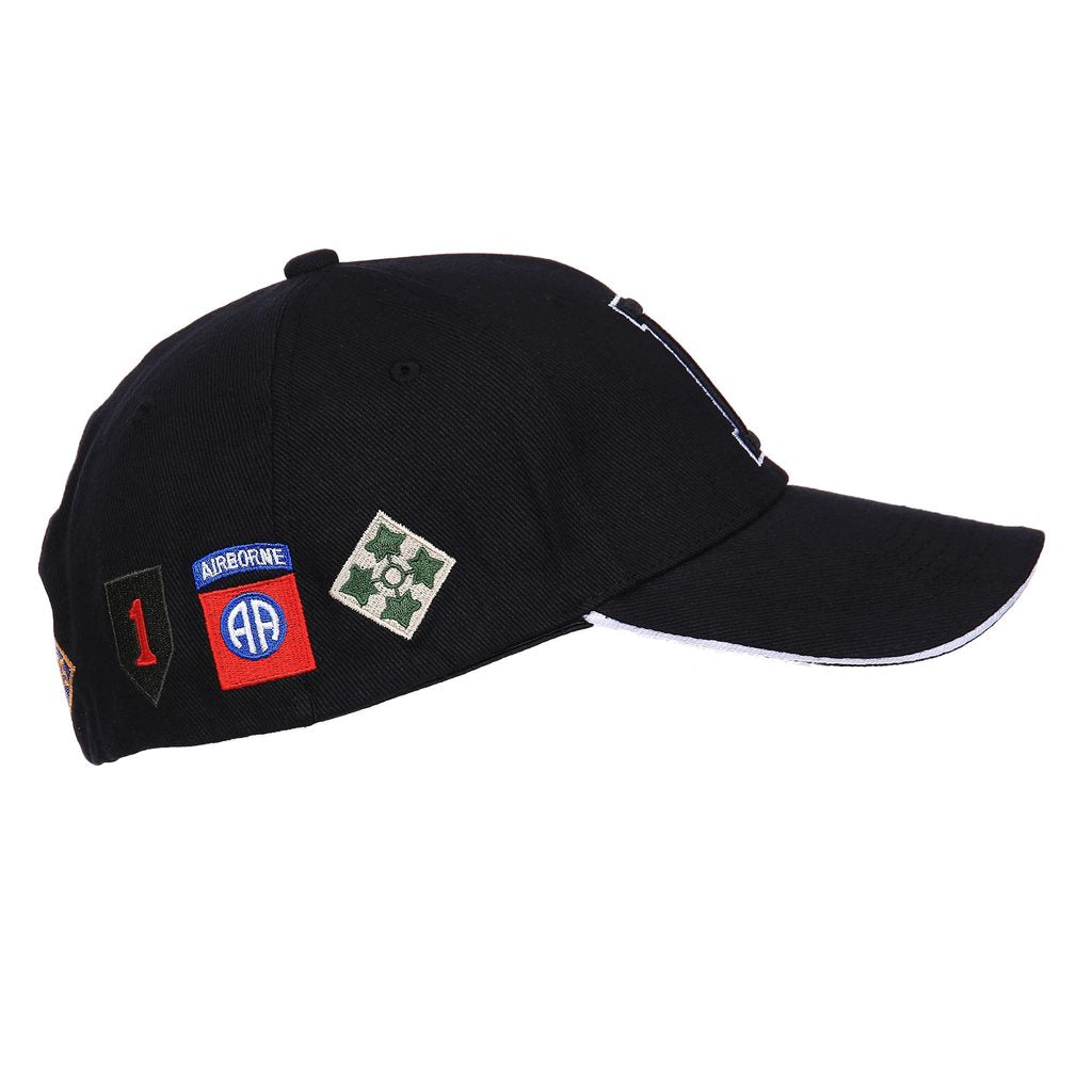 Gorra béisbol D-DAY negra con bordado 3D frontal