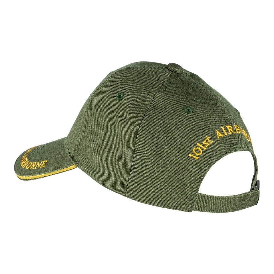 Gorra baseball Army 101st Airborne negra con bordado del emblema y correa ajustable