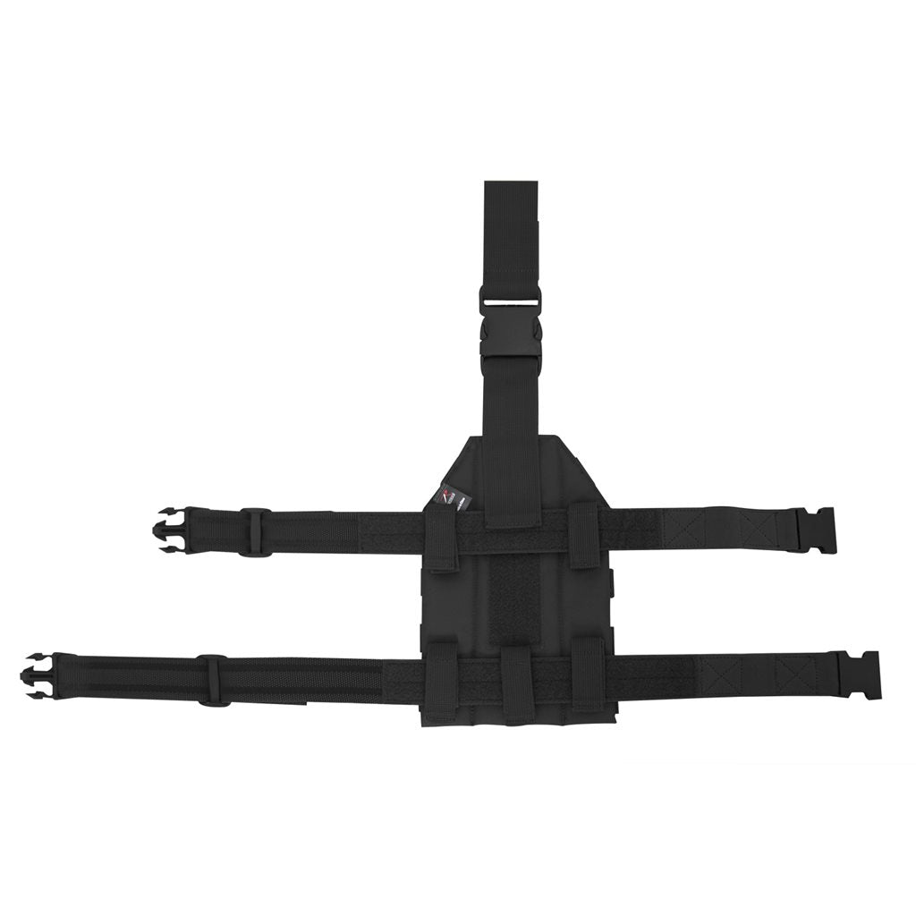 Panel de muslo MOLLE negro, poliéster 600D, compatible PALS/MOLLE