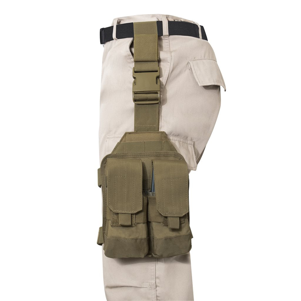 Panel muslo MOLLE profesional en poliéster 600D compatible con PALS/MOLLE