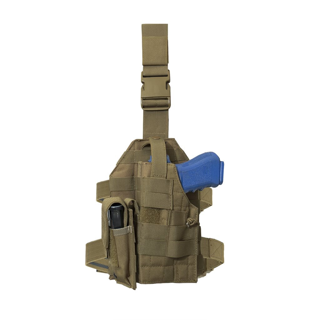 Panel muslo MOLLE profesional en poliéster 600D compatible con PALS/MOLLE