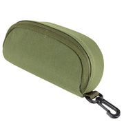 Funda MOLLE para gafas verde con cierre de cremallera y forro suave, aprox. 18 x 7,5 x 6,5 cm