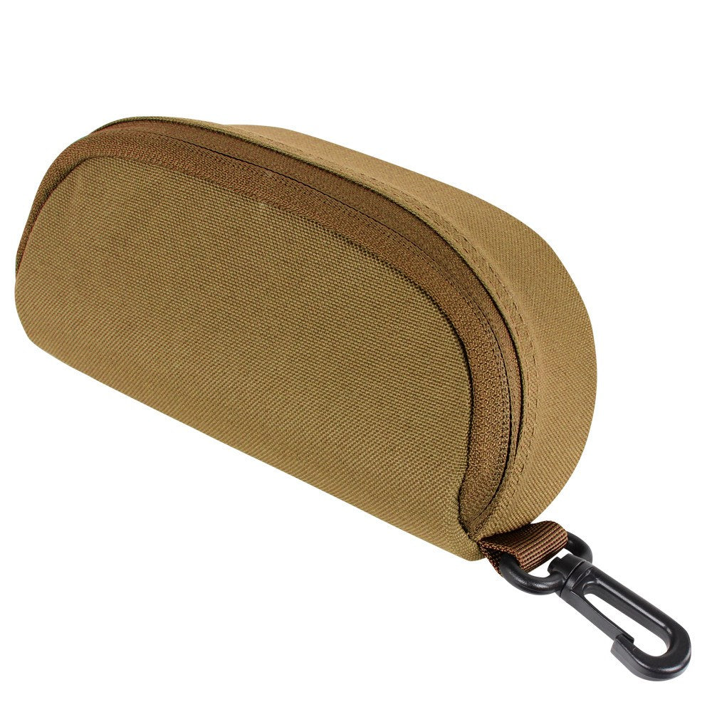 Funda MOLLE para gafas verde con forro suave y cierre de cremallera, medidas aprox. 18 x 7,5 x 6,5 cm