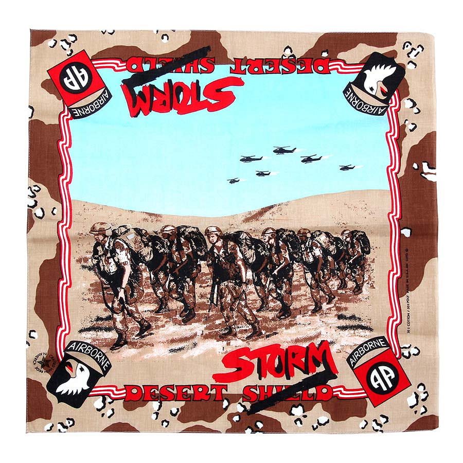 Pañuelo AIRBORNE DESERT STORM con estampado de paracaidistas, 100% algodón