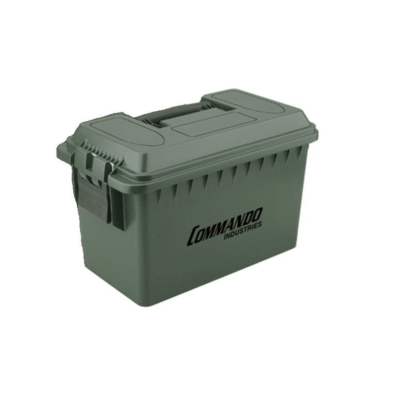 Caja de munición AMMO-OUTDOOR L en plástico polipropileno resistente, color verde