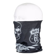 Pañuelo multifuncional BIKER CoolMax negro en forma de túnel con estampado motero