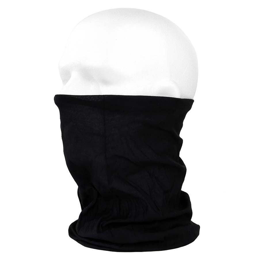 Pañuelo multifuncional CoolMax negro en forma tubular, transpirable y de secado rápido