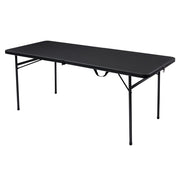 Mesa de camping plegable grande con amplia superficie rectangular y estructura estable