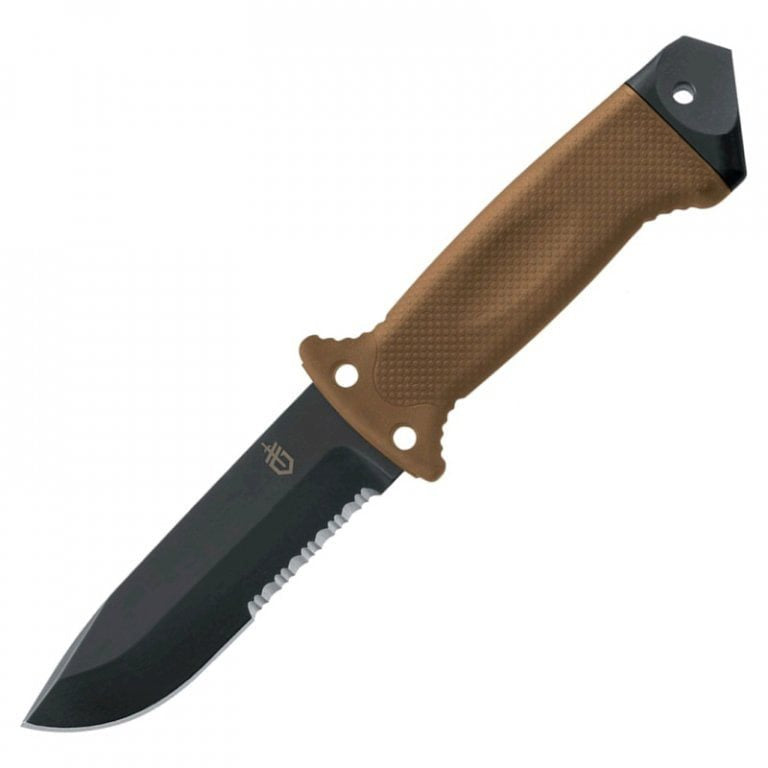 Cuchillo Gerber LMF II Infantry color coyote con hoja fija y filo combinado
