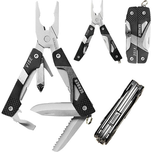 Alicates multifuncion VISE plegables con mango de aluminio y herramientas integradas