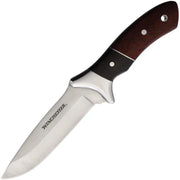 Cuchillo HUNTER con hoja fija, mango de madera bicolor y funda de cinturón, longitud 25,1 cm