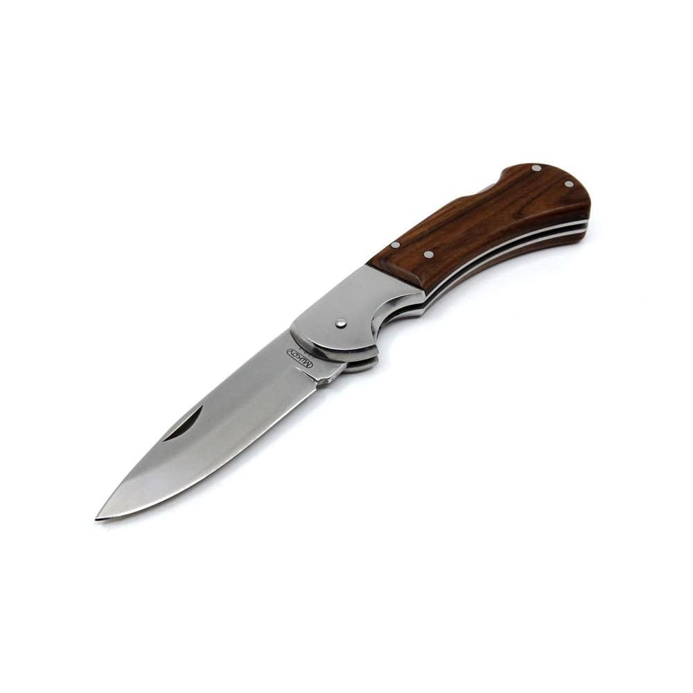 Navaja plegable HABLOCK SAVAGE acero inoxidable con seguro y mango de madera