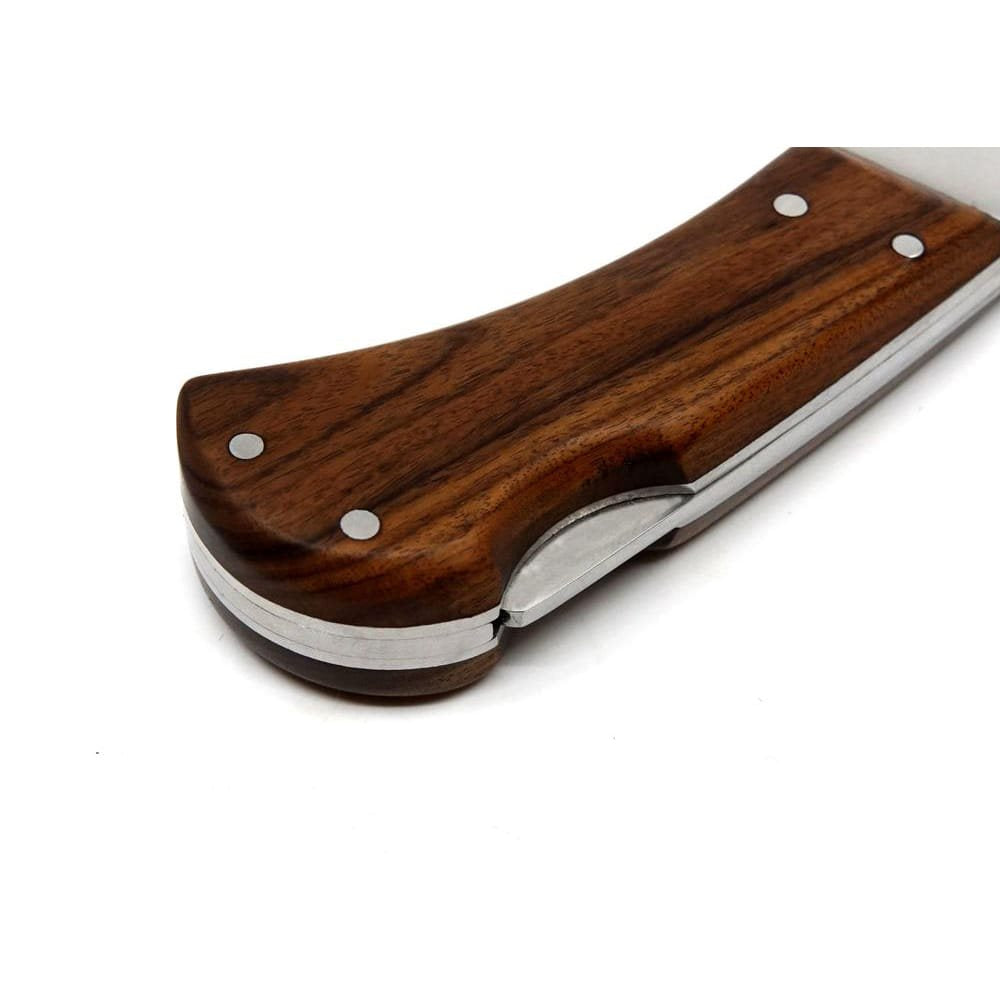Navaja plegable HABLOCK SAVAGE acero inoxidable con seguro y mango de madera