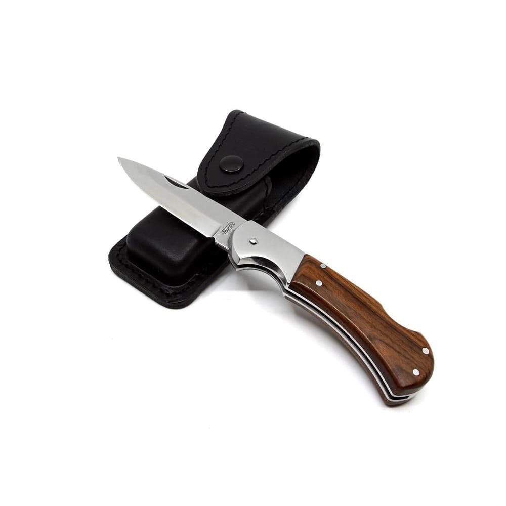 Navaja plegable HABLOCK SAVAGE acero inoxidable con seguro y mango de madera
