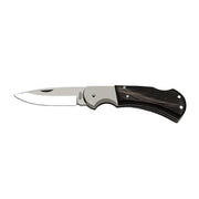 Cuchillo plegable SAVAGE HABLOCK acero 440A, asta de bufalo, hoja 80 mm, con funda de cuero