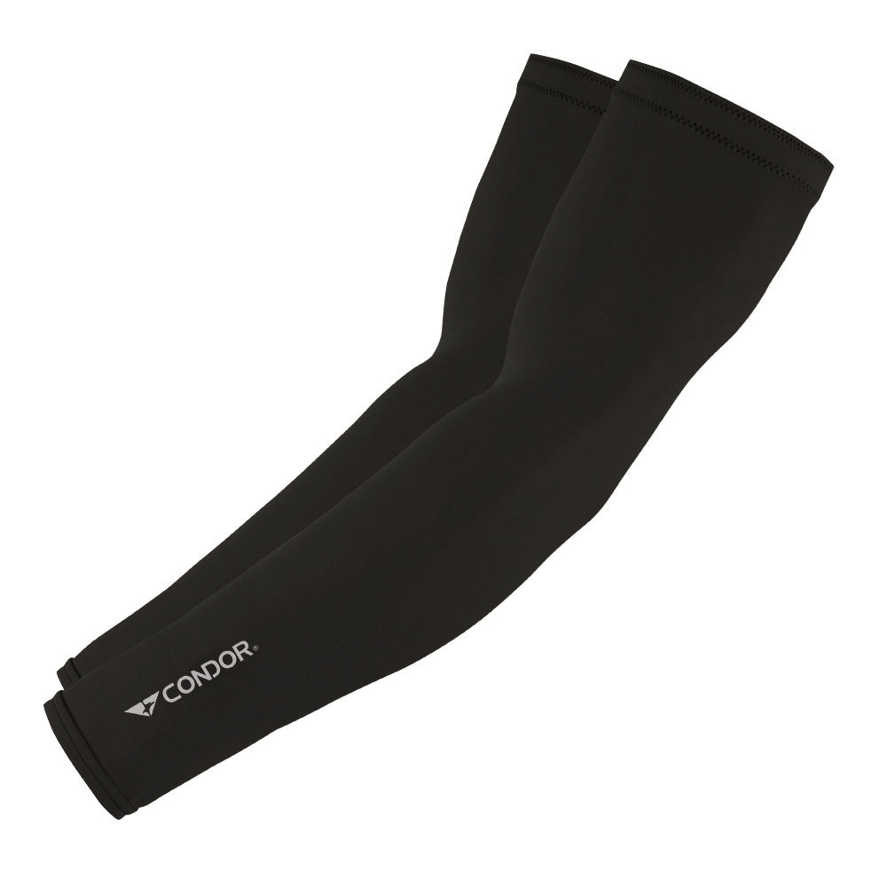 Mangas cubre-brazos negras de nylon con bandas de silicona