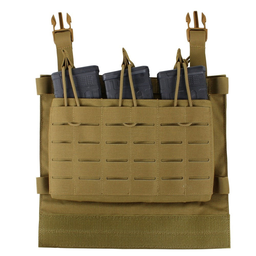 Plataforma frontal LCS VAS verde con bolsas abiertas para cargadores AR15 y AK