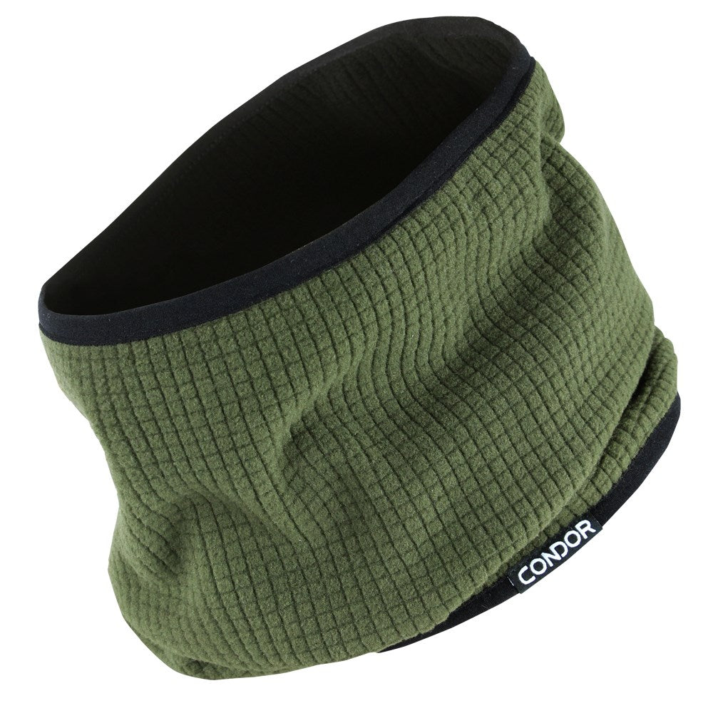 Braga de cuello GAITOR reversible verde y negro en grid fleece