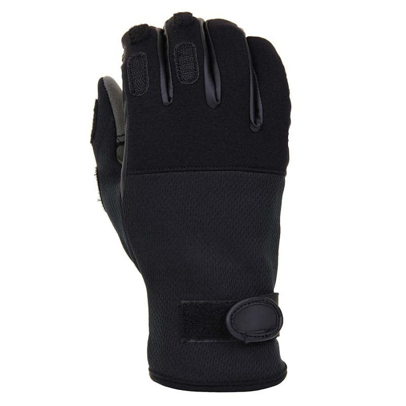 Guantes tácticos de neopreno negros para invierno con puño ajustable y dedos abatibles