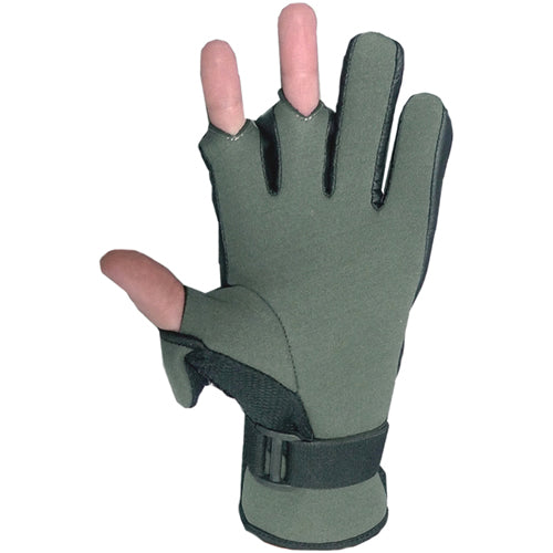 Guantes tácticos de neopreno negros para invierno con puño ajustable y dedos abatibles