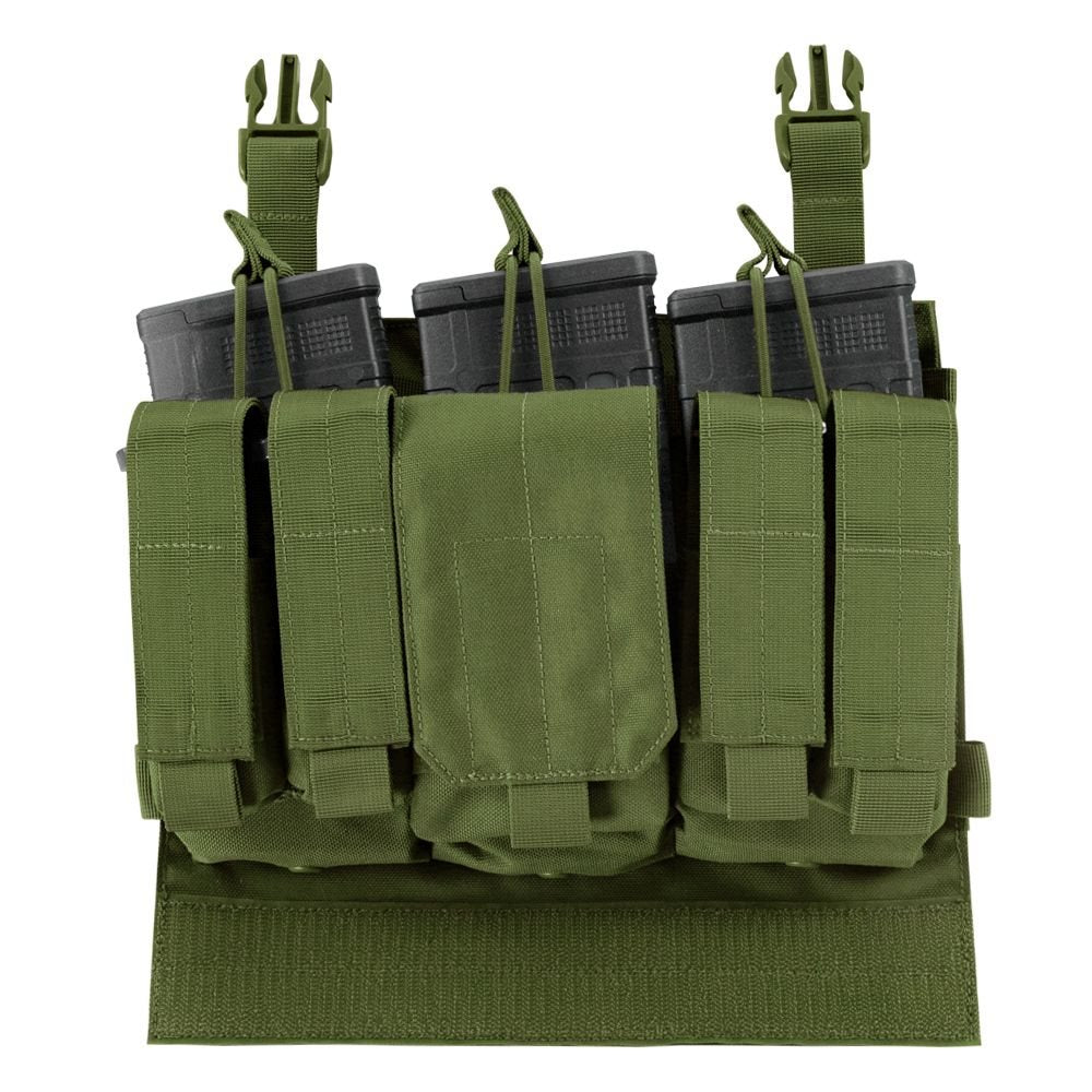 Panel delantero VAS M14 Recon Verde con fundas para tres cargadores .308 Win