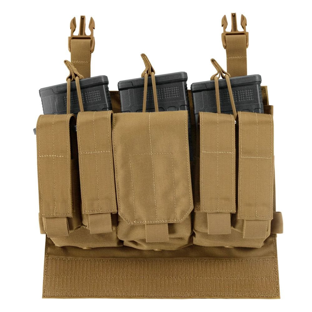 Panel delantero VAS M14 Recon Verde con fundas para tres cargadores .308 Win