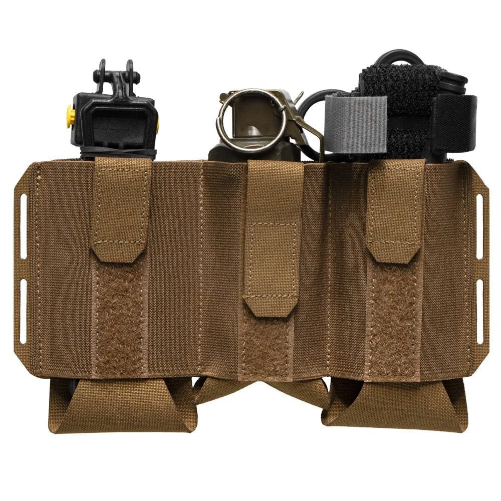Porta cargadores VAS FLEX triple verde, funda abierta para sistema Vanquish Armour (VAS)