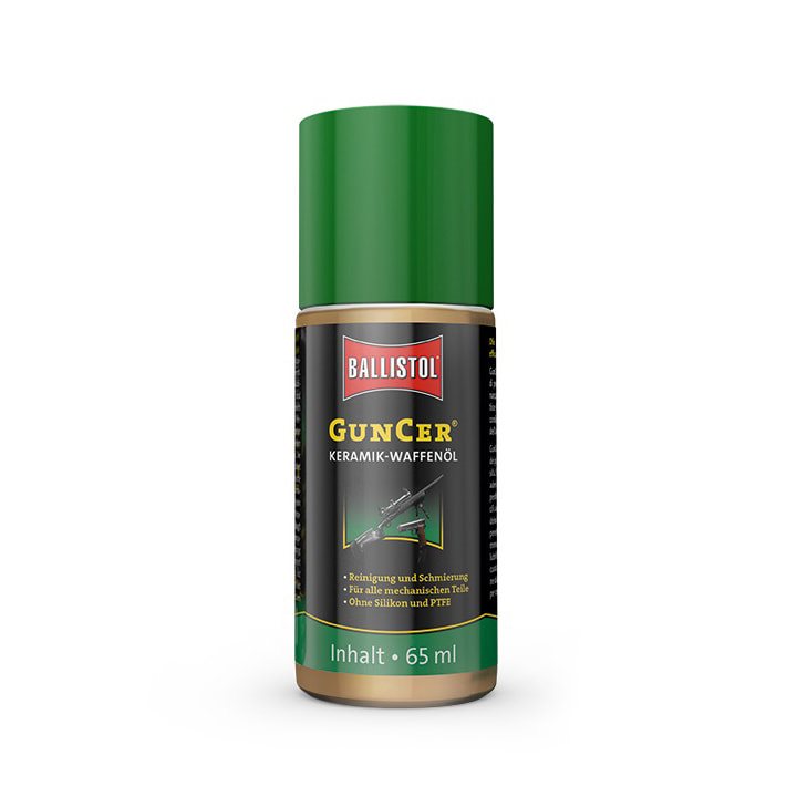 Botella 65 ml Aceite GunCer con microcerámica para limpieza y conservación de armas, resistente al agua