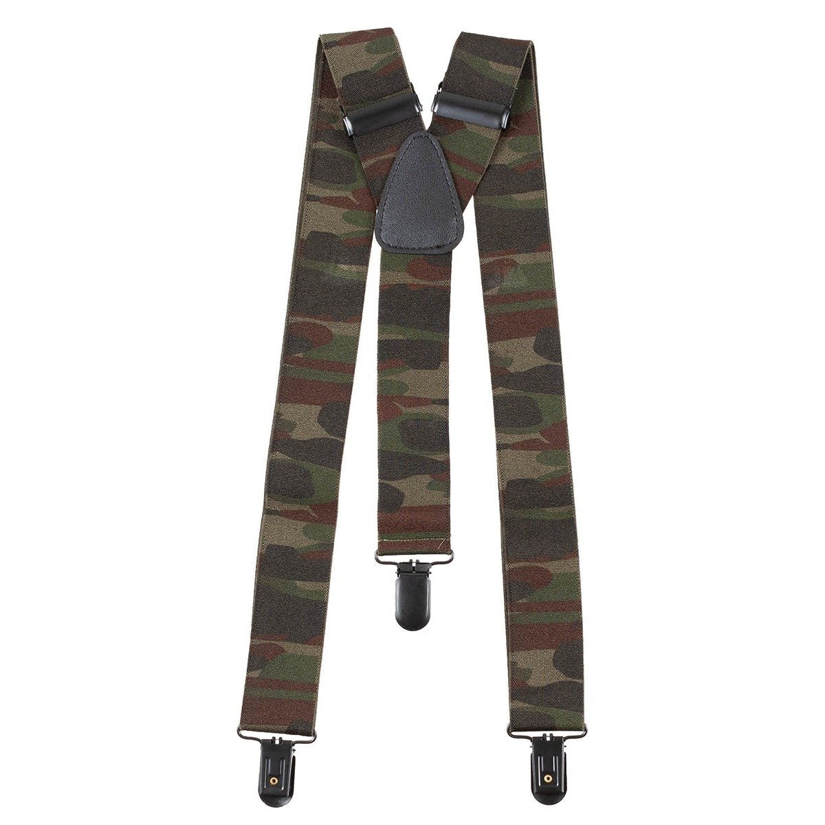 Tirantes en Y negros para pantalones con tres clips, elásticos